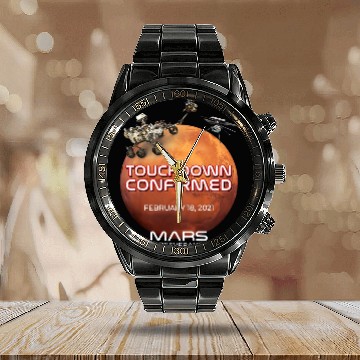 Discover Mars Perseverance Rover NASA Mars Landing Calendar Steel Band Watch