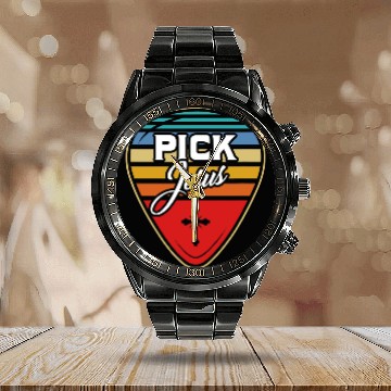 Discover Pick Jesus Calendar Steel Band Watch