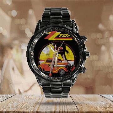 Discover ZZ Top Legs Fitted Jersey Calendar Steel Band Watch