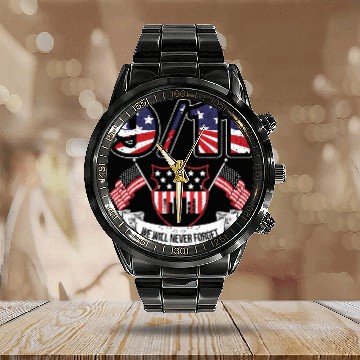Discover Patriot Day Calendar Steel Band Watch