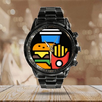 Discover burger Calendar Steel Band Watch