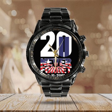 Discover Patriot Day Calendar Steel Band Watch