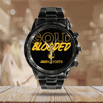 Discover Gold Blooded Warriors Calendar Steel Band Watch