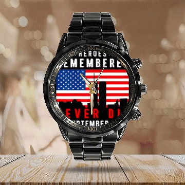 Discover Patriot Day Calendar Steel Band Watch