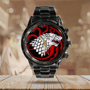 Discover Game of Thrones Sigil Mash-Up Calendar Steel Band Watch