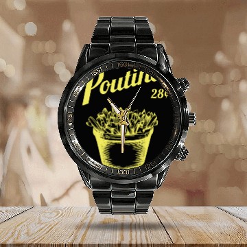 Discover Retro Poutine Calendar Steel Band Watch