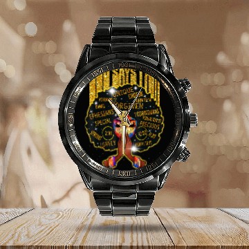 Discover African God Say I Am For Women - Gold Black Girl Magic Calendar Steel Band Watch