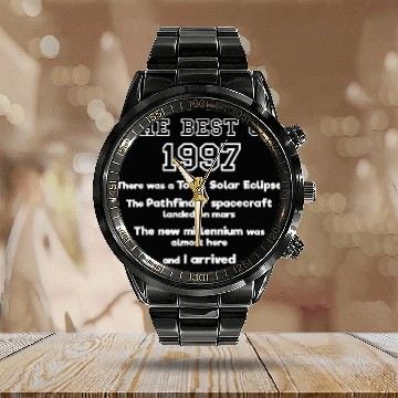 Discover 1997 24th Birthday Calendar Steel Band Watch