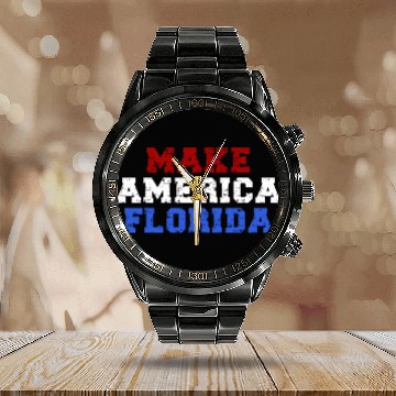Discover Make America Florida Calendar Steel Band Watch