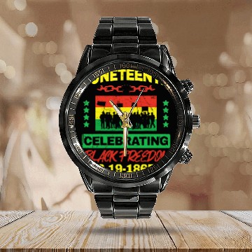 Discover Juneteenth June 19th Black Freedom Baseball Jackets Calendar Steel Band Watch