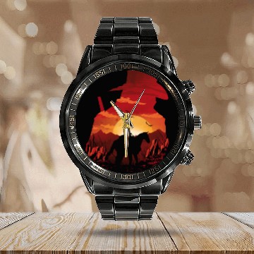 Discover Red Sunset - Red Dead Redemption 2 - Calendar Steel Band Watch