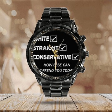 Discover Conservative Republican White Straight Calendar Steel Band Watch