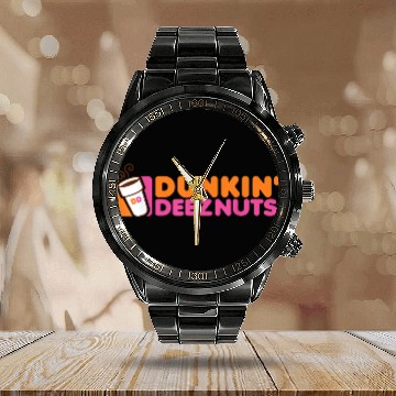 Discover Dunkin Deez Nuts Calendar Steel Band Watch