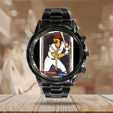 Discover Don Mattingly Springfield Homer at the Bat Baseball - Simpsons - Calendar Steel Band Watch