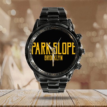 Discover Park Slope Brooklyn NY Calendar Steel Band Watch