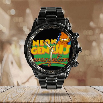 Discover Genesis Evangelion Garfield Classic Calendar Steel Band Watch