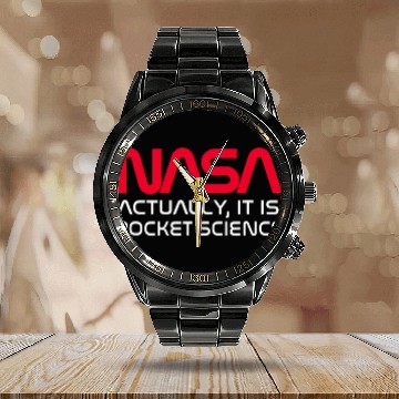 Discover NASA Actually It Is Rocket Science Calendar Steel Band Watch