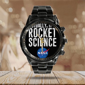 Discover Actually, It Is Rocket Science  - NASA Space Calendar Steel Band Watch