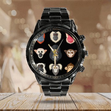 Discover Monkey Chimpanzee Gorilla Squirrel Monkey Calendar Steel Band Watch