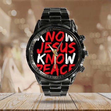 Discover Christian Jesus Bible Verse Scripture Know Jesus Know Peace Calendar Steel Band Watch