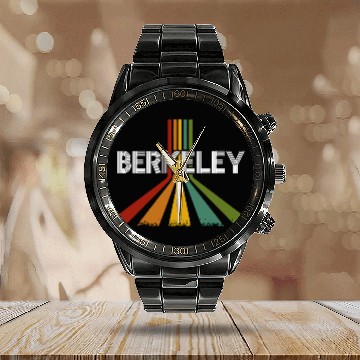 Discover Berkeley California  VintageT Calendar Steel Band Watch