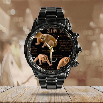 Discover Slow Loris - Animal Facts - Slow Loris - Calendar Steel Band Watch
