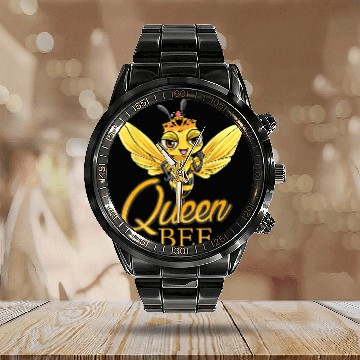 Discover Queen Bee Crown Cute Honey Bee Hive Gift Beekeeping Calendar Steel Band Watch