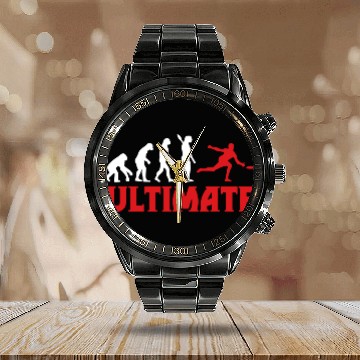 Discover Great Ultimate Frisbee Evolution Gift Calendar Steel Band Watch