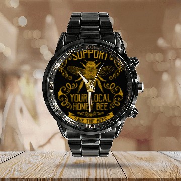 Discover Honey Bee Bee Keeper Design Calendar Steel Band Watch