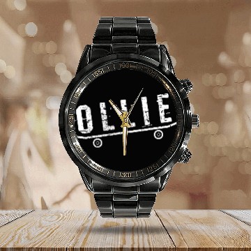 Discover Skateboarder Ollie Skateboard Calendar Steel Band Watch