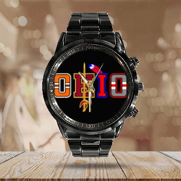 Discover Ohio Apparel Calendar Steel Band Watch