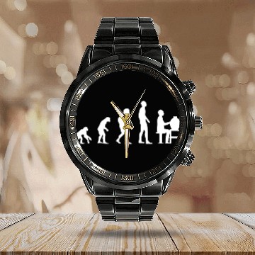Discover Pottery Evolution Funny Ceramic Artist Gift Calendar Steel Band Watch