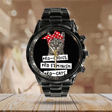 Discover Pro Choice Pro Feminism Pro Cats Calendar Steel Band Watch