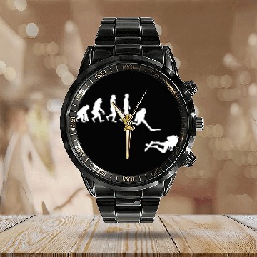 Discover Scuba Dive T- Calendar Steel Band Watch Evolution Diving Diver Ocean Lover Gift