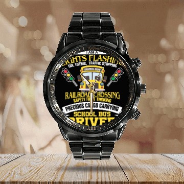 Discover I'm A School Bus Driver School Bus Driver Gift Calendar Steel Band Watch