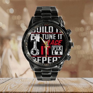 Discover Build It Tune It Race It Fix It Repeat Car Drag Racing Calendar Steel Band Watch