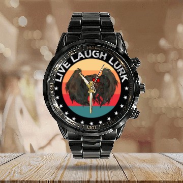 Discover Live Laugh Lurk | Mothman is Real Man Moth Legend Calendar Steel Band Watch