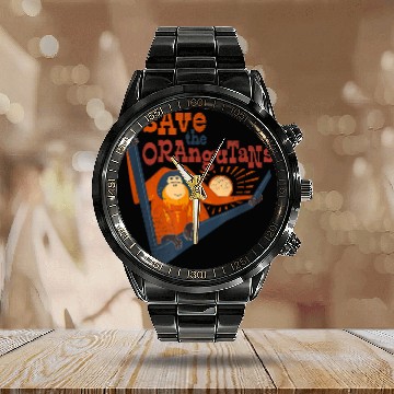 Discover Save the Orangutans Wildlife Conservation Calendar Steel Band Watch