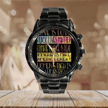 Discover Love Is Love Black Lives Matter Equality Feminist Calendar Steel Band Watch
