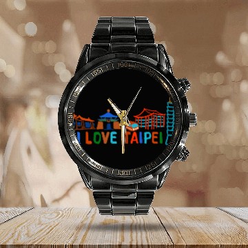 Discover I Love Taipei Calendar Steel Band Watch