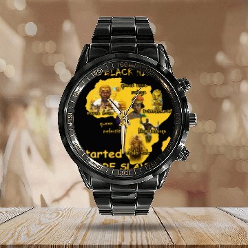 Discover Real Black History Started Before Slavery - Real Black History Started Before Slave - Calendar Steel Band Watch