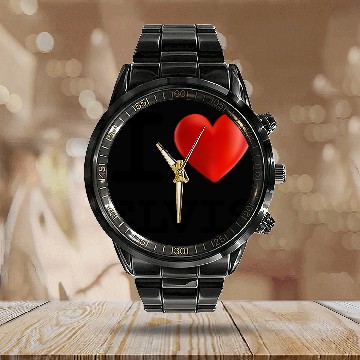 Discover I Love ELVIS Heart Name Calendar Steel Band Watch Gift
