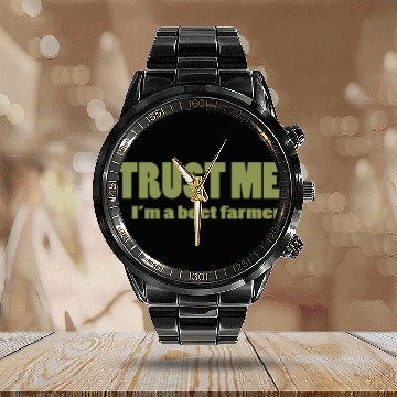 Discover Trust me im a beet farmer Calendar Steel Band Watch