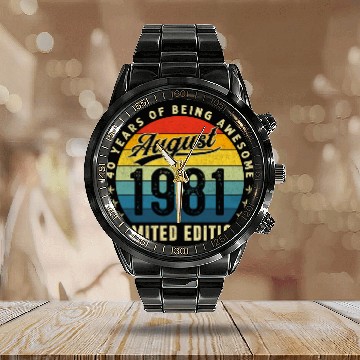 Discover Birthday Made In August 1981 Calendar Steel Band Watch