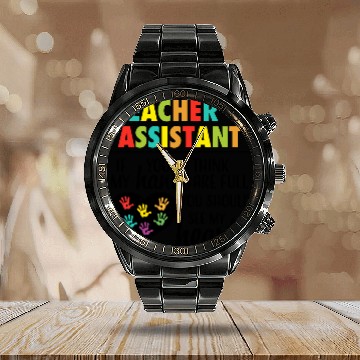 Discover Teacher Assistant Heart Quote Calendar Steel Band Watch