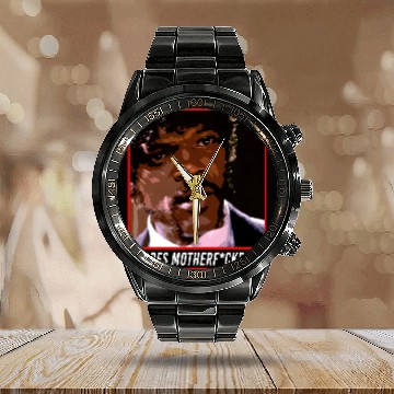 Discover Stares Motherfuckerly - Samuel L Jackson - Calendar Steel Band Watch