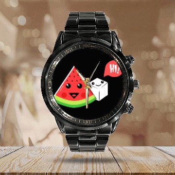 Discover Watermelon Sugar Hi Funny Saying Hi Summer Calendar Steel Band Watch