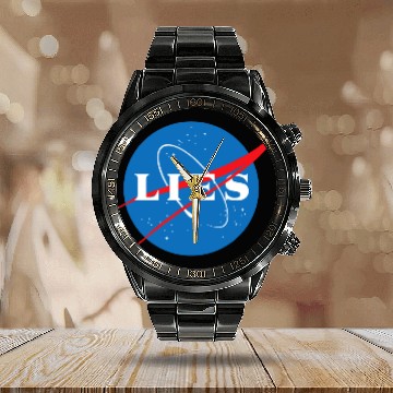 Discover NASA LIES Flat Earth Calendar Steel Band Watch