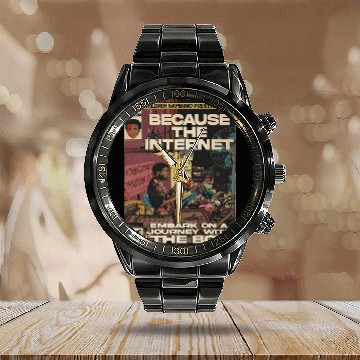 Discover Childish Gambino- Because The Internet Calendar Steel Band Watch