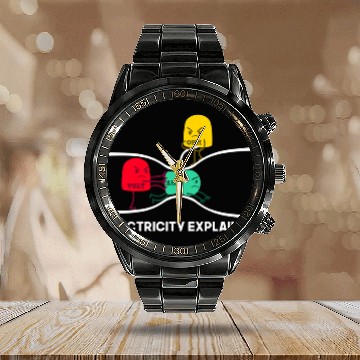 Discover Electricity Explained Calendar Steel Band Watch I Teacher Nerd Calendar Steel Band Watch